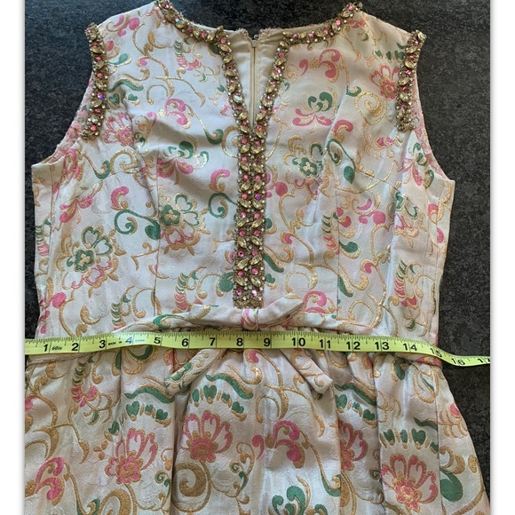 VTG 1950’s Porter’s Madison Ave at 62nd Street Brocade Rhinestone Party Dress - Picture 12 of 15